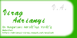 virag adrianyi business card